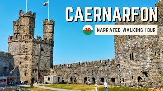 CAERNARFON Wales  4K Narrated Walking Tour  Lets Walk 2023 [upl. by Eseela]