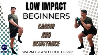 Over 50 Low Impact Cardio And Resistance Workout For Beginners [upl. by Desdamonna]