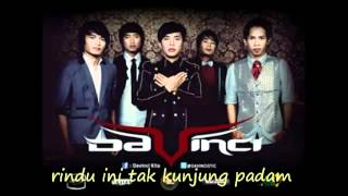 Davinci RINDU MERANA lyrics on screen mpg YouTube [upl. by Hartman]