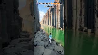 🇮🇸 Studlagil Canyon in Iceland incredibleworldtravelshorts travel travelvlog shorts trending [upl. by Rumit]