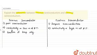 Explain the difference between intrinsic semiconductors and extrinsic semiconductors  CLASS 12 [upl. by Ariamat]