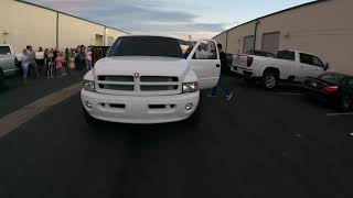 1200 HP 12 Valve Cummins Gender Reveal Burnout Catches Fire [upl. by Nolra]