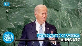 🇺🇸 United States of America  Joe Biden Jr Addresses UN General Debate 77th Session English [upl. by Tiffanle]