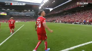 POULSEN GOAL  DENMARK VS SERBIA  UEFA NATIONS LEAGUE [upl. by Gabriello]