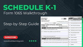 2023 IRS Form 1065 Schedule K1 Walkthrough [upl. by Rednaeel]