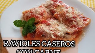 RAVIOLES CASEROS CON CARNE COCINA Y ALGO MÁS  COMIDA TIPO ITALIANA [upl. by Hendrika]