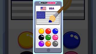 Colour The Flag 🇺🇲🏈🎨 USA piggypanda kidslearning earlyeducation usa [upl. by Mafala127]