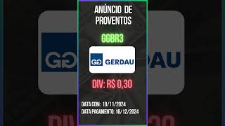 Anúncio de Proventos  GGBR3  GERDAU [upl. by Aurelio]