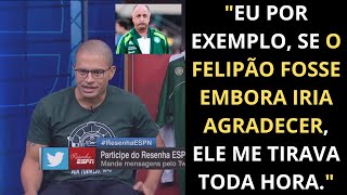 ALEX FALANDO QUE QUERIA QUE O FELIPÃO SAÍSSE DO PALMEIRAS RESENHA ESPN MARCOS OSÉAS E JÚNIOR [upl. by Guinn]