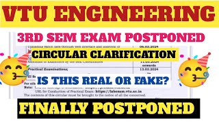 VTU ENGINEERING 3RD SEM POSTPONED CIRCULAR CLARIFICATIONvtuexams vtuengineering exampostponed [upl. by Khosrow]