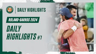 Daily Highlights 7  RolandGarros 2024 [upl. by Cosmo]