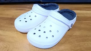 CROCS CLASSIC LINED CLOG CLOSER LOOK CROCS CLOGS SHOES SHOPPING REVIEW REVIEWS [upl. by Ecnaled]