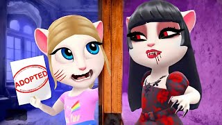 I was adopted by a vampire How to Become a vampire My Talking Angela 2 Cosplay👁 [upl. by Down]