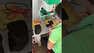 Singlestation shoe tongue label thermal transfer machine [upl. by Vicky]