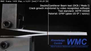 Interlaminar fracture toughness test DCBMode I [upl. by Aibos]