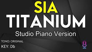 Sia  Titanium Studio Piano Version  Karaoke Instrumental [upl. by Enomahs]