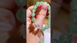 SUMMER CRYSTALSNatural Green Strawberry Quartz TripleWrap Bracelet Original Design Bracelet [upl. by Acina]