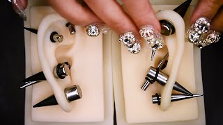 ASMR Expand ear piercing holes No Talking [upl. by Iah659]