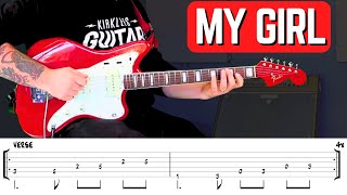 My Girl Guitar Lesson  Free Downloadable Tabs  The Temptations Electric Guitar Tutorial [upl. by Ecila]