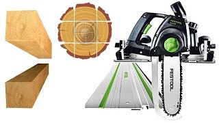 Festool UNIVERS SSU 200 цепная пила прямой и косой рез бруса выставка mitex 2013 [upl. by Gally]