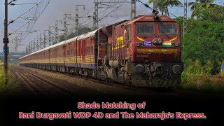 Matching IRCTC Maharajas Express with Rani Durgavati WDP 4D at Saphale  Bharatiya Railworld [upl. by Errecart]