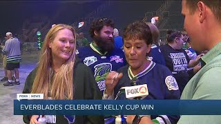 Florida Everblades community celebrate Kelly Cup 2023 win [upl. by Hapte]