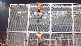 John Cena and Randy Orton brawl on top of the Hell in a Cell Raw Sept 28 2009 [upl. by Irish414]