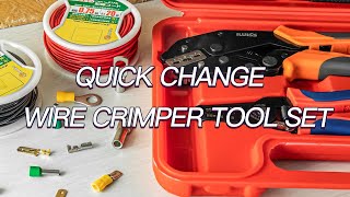 IWISS Quick Change Ratcheting Wire Crimper Tool Set cw Wire Cable StripperCutter 6pcs Dies [upl. by Edmond192]