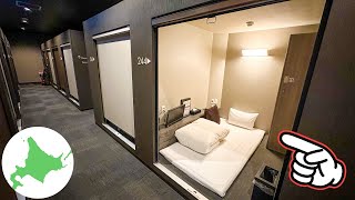 BEST Spacious CAPSULE HOTEL Experience 😴🛌 Hokkaido Japan 🇯🇵 BIZCOURT CABIN SUSUKINO [upl. by Neelyar]