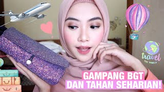 MY TRAVELING MAKEUP TUTORIAL  Shafira Eden [upl. by Renrew254]