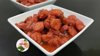 SALCHICHAS GUISADAS 🎄 SALCHICHAS CON SALSA RECETA NAVIDEÑA [upl. by Wsan364]