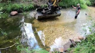 Construction of brown trout spawning grounds [upl. by Marder184]