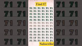 Find Number 17 quiz paheliwithanswer pahelyan puzzle facts [upl. by Celtic948]