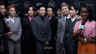 BTS FULL INTERVIEW Red Carpet at American Music Awards 2021 [upl. by Aisatana879]