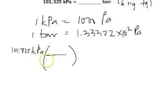 Unit Conversion kPa to Torr [upl. by Idola]