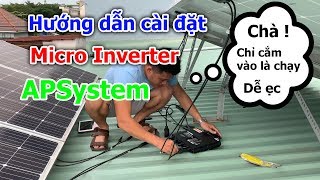 Dương Vlog  Hướng dẫn cài đặt Micro Inverter APSystem kết nối ECU  How to install AP System ECU [upl. by Asnarepse]