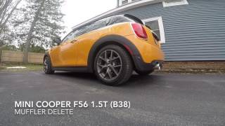 MINI Cooper F56 15T B38 Muffler Delete [upl. by Sikko767]