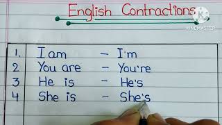 50 Easy Contraction Words in English  Short Forms in English [upl. by Leith]