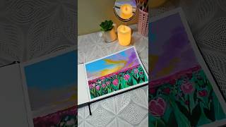 Gouache art 🌷 gouachepainting gouache tulip trending shorts youtubeshorts satisfying [upl. by Mycah]