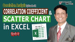 Correlation Coefficient r in Excel in Hindi  Scatter Diagram  Correlation Analysis [upl. by Notac]