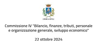 Comune di Empoli  Commissione consiliare IV del 22 ottobre 2024 [upl. by Vashtee]