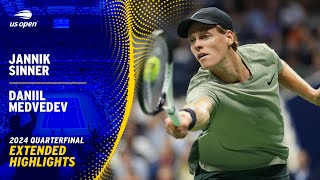 Jannik Sinner vs Daniil Medvedev Extended Highlights  2024 US Open Quarterfinal [upl. by Mali]