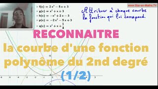 Reconnaître la courbe dune fonction polynôme du 2nd degré 12 [upl. by Aitam245]