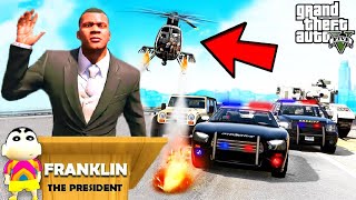 Franklin Become THE PRESIDENT vs POLICE and THE ARMY in GTA 5  SHINCHAN and CHOP [upl. by Lamag445]