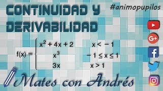 Continuidad y derivabilidad de una función “a trozos” 02 BACHILLERATO MATEMÁTICAS [upl. by Pricilla392]