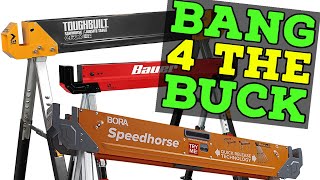 Best Bang for the Buck Sawhorse Buyers Guide Quick Fold Steel Sawhorse [upl. by Millisent]