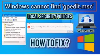 Windows 11 cannot find Gpeditmsc Try these fixes [upl. by Kline858]