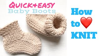 Quick and easy BABY BOOTS How to knit  TeoMakes [upl. by Aihsenet]