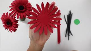 NEW Mini Gerbera Daisy Template  Easy Full Tutorial  Pearl Paper Flowers [upl. by Havener424]