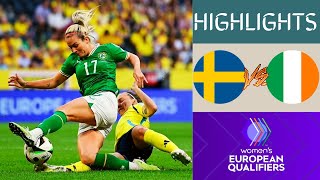 🇸🇪 Sweden vs Republic of Ireland 🇮🇪 Womens EURO Qualifying Highlights  Group A3 [upl. by Aitel290]